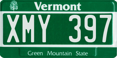 VT license plate XMY397