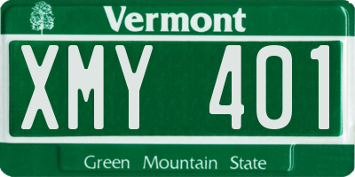 VT license plate XMY401
