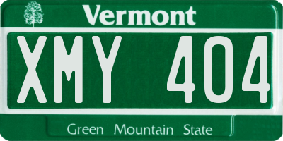 VT license plate XMY404