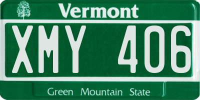 VT license plate XMY406