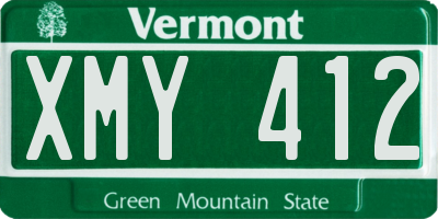 VT license plate XMY412
