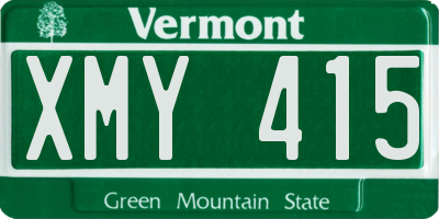 VT license plate XMY415