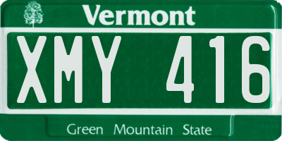 VT license plate XMY416