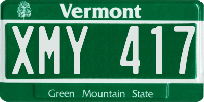 VT license plate XMY417