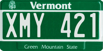 VT license plate XMY421