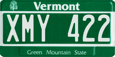 VT license plate XMY422