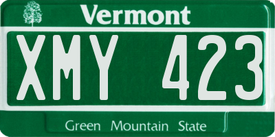 VT license plate XMY423