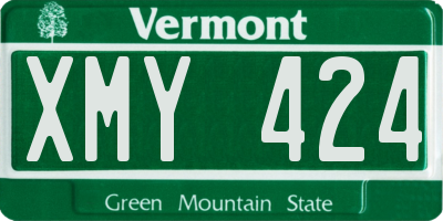 VT license plate XMY424