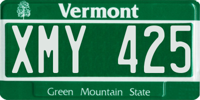 VT license plate XMY425