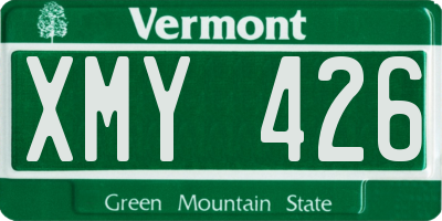 VT license plate XMY426
