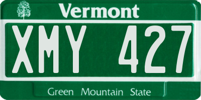 VT license plate XMY427