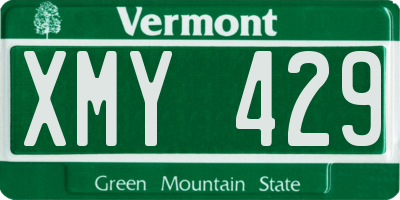 VT license plate XMY429