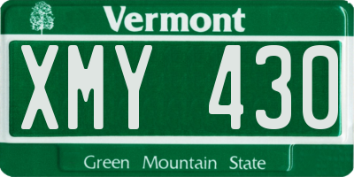 VT license plate XMY430