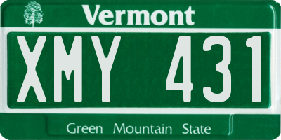 VT license plate XMY431