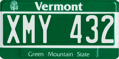 VT license plate XMY432
