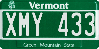 VT license plate XMY433