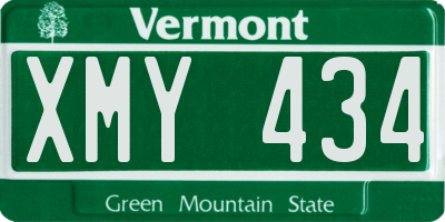VT license plate XMY434