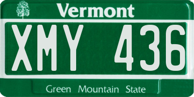 VT license plate XMY436