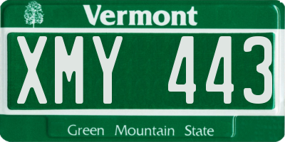 VT license plate XMY443