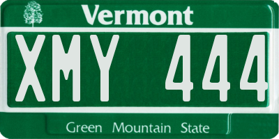 VT license plate XMY444