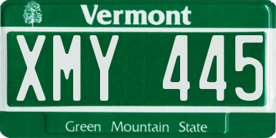 VT license plate XMY445