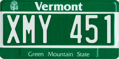VT license plate XMY451