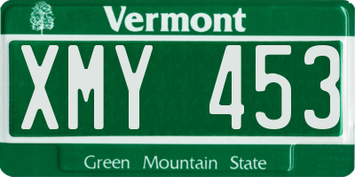 VT license plate XMY453