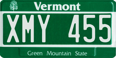 VT license plate XMY455