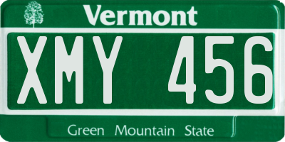 VT license plate XMY456