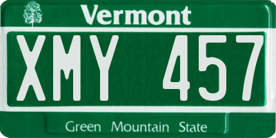 VT license plate XMY457