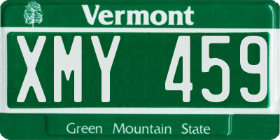 VT license plate XMY459