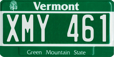 VT license plate XMY461