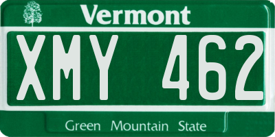 VT license plate XMY462