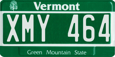 VT license plate XMY464