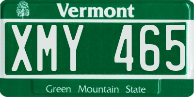 VT license plate XMY465