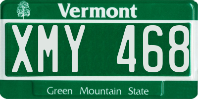 VT license plate XMY468