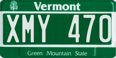 VT license plate XMY470