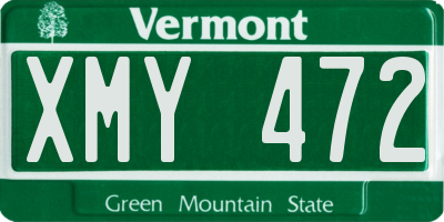 VT license plate XMY472