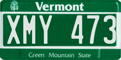 VT license plate XMY473