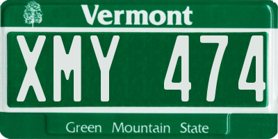 VT license plate XMY474