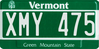 VT license plate XMY475