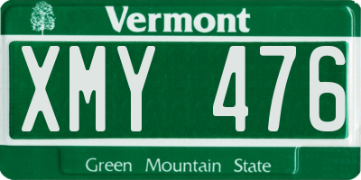 VT license plate XMY476