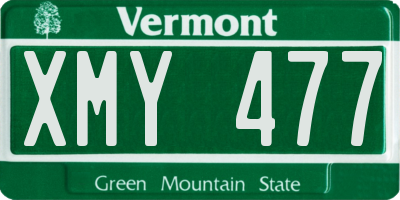VT license plate XMY477