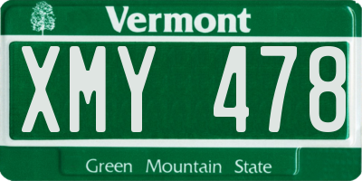 VT license plate XMY478