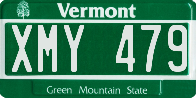 VT license plate XMY479