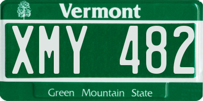 VT license plate XMY482