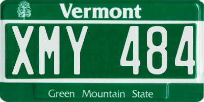 VT license plate XMY484
