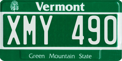 VT license plate XMY490