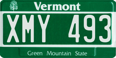 VT license plate XMY493