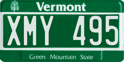 VT license plate XMY495
